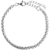 Armband Dames 4 mm - RVS - Verstelbaar 16-21 cm - Zilverkleurig