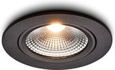 Ledisons LED-inbouwspot Cormo zwart 5W dimbaar - Ø90 mm - 5 jaar garantie - 2700K (extra warm-wit) - 450 lumen - 5 Watt - IP54