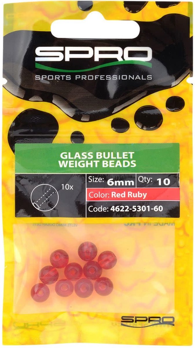 Spro Round Smooth Glass Beads - 4 mm - red ruby