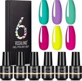 Rosalind® Gellak set - 6 kleuren - Gel nagellak set - Gellak set - 7ml per flesje - Gift set - Nagellak geschenkset