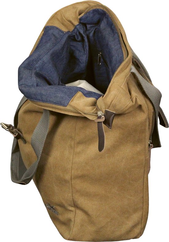 Greenlands canvas camel - fietstas - Shopper - met jeans voering - camel bruin - 20 liter van Greenlands — afbeelding 2