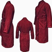 HOMELEVEL Badstof Badjas Reizen Badjas 100% katoen Badjas voor vrouwen Mannen Dames en Heren Aankleedjurk Saunarobe Reizen Aankleedjurk Bordeaux Maat 6XL