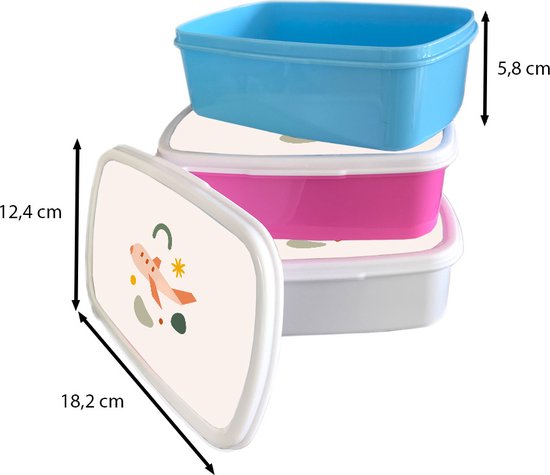 Boîte à pain Wit - Boîte à lunch - Boîte à lunch - Avion - Abstrait - Oranje - 18x12x6 cm - Adultes - Cadeau Sinterklaas - Distribution de cadeaux pour enfants - Cadeaux chaussures Sinterklaas