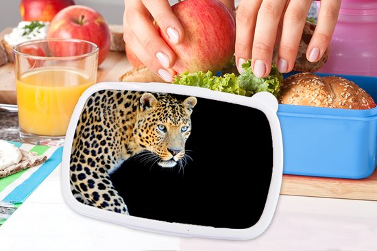 Boîte à lunch Bleu - Boîte à lunch - Boîte à pain - Panthère - Chasse - Blauw - Zwart cm - Enfants - Garçon - Cadeau Sinterklaas - Distribution de cadeaux pour enfants - Cadeaux chaussures Sinterklaas