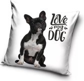 Hond, Love My Dog Sierkussens - Kussen - 40 x 40 inclusief vulling - Kussen van Polyester - KledingDroom®