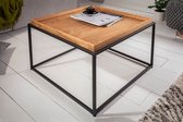 Industriële salontafel ELEMENTS 60 cm naturel eiken afneembaar blad