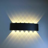 Smart Quality - led wandlamp binnen en buiten ip65 - 12 Watt - Mat zwart -Waterdicht - Badkamerverlichting - Spiegelverlichting - Tuin verlichting -