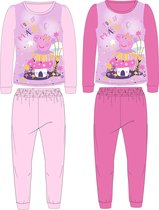 Peppa Pig Kinder Pyjama- Huispak  Meisjes Polar Fleece Maat 128 DonkerRoze - 1 Stuk