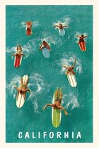 Pocket Sized - Found Image Press Journals- Vintage Journal California Surfers with Colorful Boards