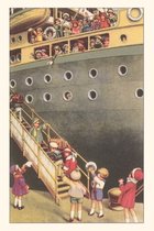 Pocket Sized - Found Image Press Journals- Vintage Journal Children Embarking Travel Poster