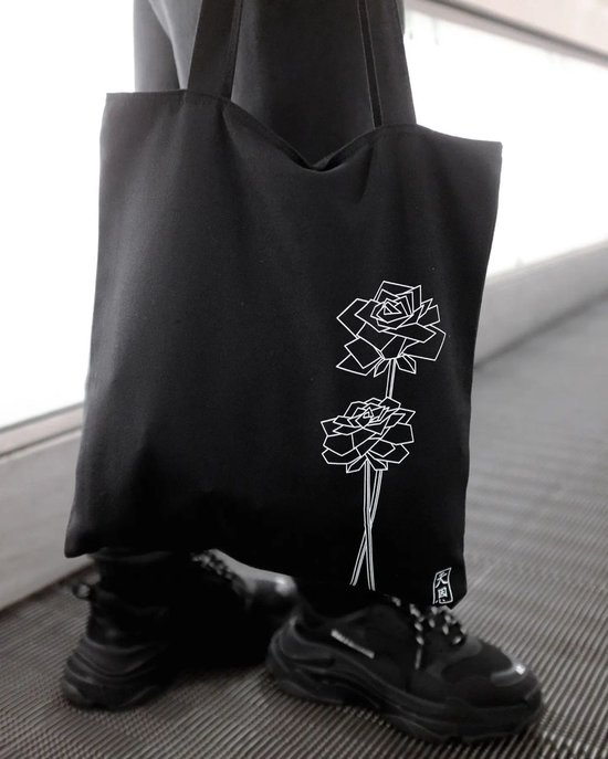 H&M Stoffen tas zwart casual uitstraling Tassen Stoffen tassen 