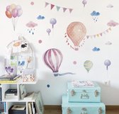 Muursticker kinderkamer - Muursticker Luchtballon - Muursticker - Makkelijk te plaatsen - Babykamer