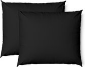 Charm & Co Kussensloop Set Zwart - 2 stuks - 60 x 70 - Zwart
