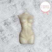 Confident Ciara body candle 9,5cm (glitter inhoud!) - lichaam kaars - torso vrouw - ivoor