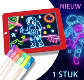 PrimeLux Magisch Tekenbord Rood | Vernieuwde Ultra Neonpennen | Lightpad | Fantastic Pad | Tekentablet kinderen | Kleurentafel | Schrijfbord | Kleurenbord | Tekenpad | Kindertablet | Educatie