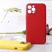 Apple iPhone 13 Rood Back Cover Luxe High Quality Leather Case | Camera beschermend hoesje