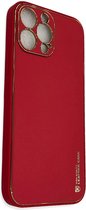 Apple iPhone 13 Pro Rood Back Cover Luxe High Quality Leather Case | Camera beschermend hoesje