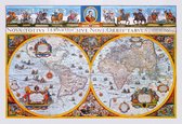 Nova Terrarum antieke kaart puzzel in hout 505 stuks