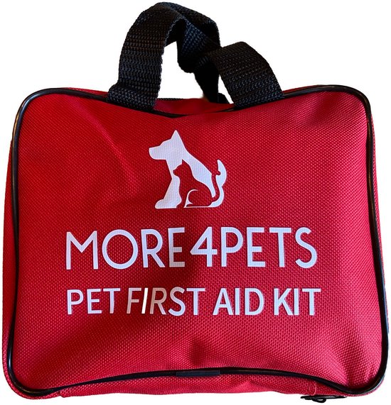 EHBO koffer - EHBO Huisdier - EHBO voor hond en kat - First Aid Kit - 62-delig - Inclusief riem en drinkbak