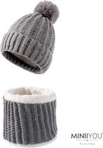 MINIIYOU - Dames Muts Colsjaal Fleece - Grijs