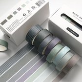 Decoratietape - set van 8 - Geweldige kleuren - Washi tape - Bluestone