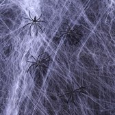 Spinnenweb - Spinrag - Wit - Halloween Decoratie - Met Spinnen - 500 Gram