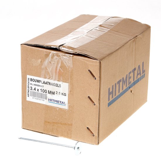 Vandeloo Clou pour panneau de construction Galvanisé - 100 x 3,4 mm - 2 kg