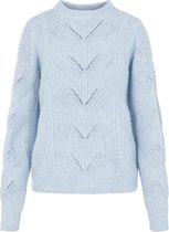 Pieces PCNELLY LS O-NECK KNIT KAC BFD Kentucky Blue Dames Trui - Maat L