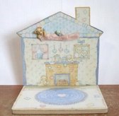 Cherished teddies achtergrond beeld ''our cherished family'' wood house shaped displayer