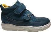 Naturino rainstep mt 33 lederen velcro's hoge sneakers petrol/geel Rongai