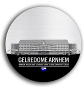 Gelredome Arnhem Vitesse muurcirkel premium – Voetbalstadion wanddecoratie – Dibond Butler Finish muurcirkel – zwart wit - 40cm dibond butler finish 60cm