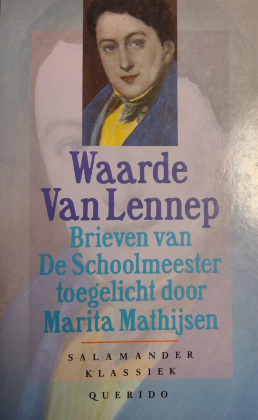 Boek "Waarde Van Lennep" met een portret van een man in blauw jasje en geel vest.