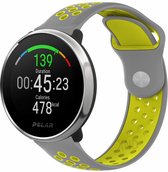 Siliconen Smartwatch bandje - Geschikt voor  Polar Ignite sport band - grijs/geel - Strap-it Horlogeband / Polsband / Armband