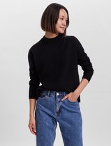 Vero Moda VMGOLD NEEDLE LOOSE LS O-NECK BLACK Dames Trui - Maat XS