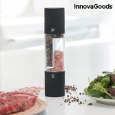 Kitchen Foodies 2 in 1 peper- en zoutmolen - Peper en zoutmolen set - Peper en zoutmolen - Zoutmolen - Pepermolen -  Pepermolen zwart