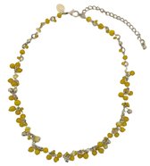 Ketting - Gele hangertjes - Vrolijk en feestelijk - 36+5 Centimeter - Damesdingetjes