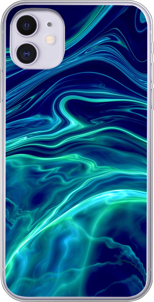 Telefoonhoesje Geschikt voor iPhone 11 hoesje - Abstract - Waves - Design - Siliconen Telefoonhoesje Telefoonhoesje