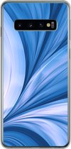 Geschikt voor Samsung Galaxy S10 hoesje - Blauw - Abstract - Design - Siliconen Telefoonhoesje