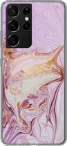 Coque Samsung Galaxy S21 Ultra - Marbre - Peinture - Abstrait - Siliconen - Noël - Cadeaux - Chaussures Cadeaux