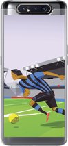 Geschikt voor Samsung Galaxy A80 hoesje - Een illustratie van spelers die voetballen in een stadion - Jongetje - Meisjes - Kinderen - Siliconen Telefoonhoesje