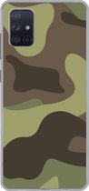 Geschikt voor Samsung Galaxy A71 hoesje - Illustratie van een camouflage patroon - Siliconen Telefoonhoesje