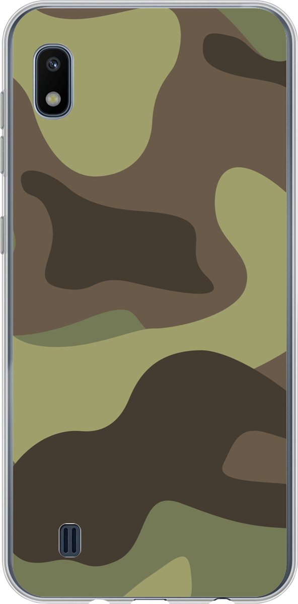 Telefoonhoesje Geschikt voor Samsung Galaxy A10 hoesje - Illustratie van een camouflage patroon - Siliconen Telefoonhoesje Telefoonhoesje