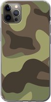 Geschikt voor iPhone 13 Pro Max hoesje - Illustratie van een camouflage patroon - Siliconen Telefoonhoesje