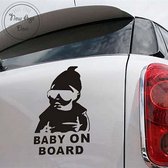 Baby on board sticker - Autosticker - Babysticker - Raamsticker baby - Baby on board - Zwart