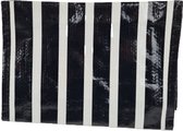 Luier etui strepen - Zwart / Wit - Kunststof - 22 x 31,5 cm