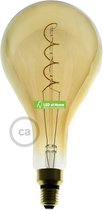 LEDatHOME - XXL LED Gouden Gloeilamp - Peer A165 Gebogen Dubbele Spiraalvormige Gloeidraad - 5W E27 Dimbaar 2000K