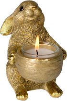 Kitchentrend - Waxinelicht - konijn theelicht - goud - H 8 cm