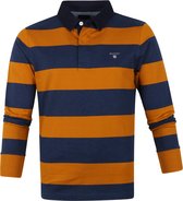 Gant - Polo Poloshirt Rugger Strepen Okergeel - XL - Modern-fit