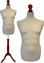 Paspop Ecru - Paspop Heren - Mannequin - Mannequin Man - DB Driepoot - Paspop Buste Torso - Paspoppen - Etalagepop - Verstelbaar
