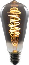 Zering - Filament lamp – Kooldraadlamp – Ø 6.4cm - E27 fitting – LED lamp – Spiraallamp – Edison lamp – Lamp - Dimbaar – Zwart Glas – 2200K - 4W - Warm - ST64
